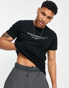 Черная футболка с градиентным принтом логотипа на спине Abercrombie & Fitch-Черный цвет
