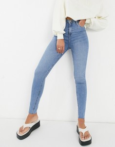 Голубые выбеленные джинсы скинни Miss Selfridge-Голубой