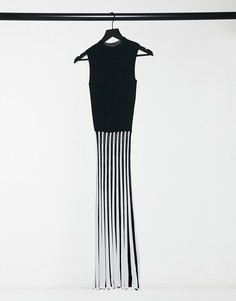 Платье-футляр «2-в-1» в полоску Lipsy-Черный цвет