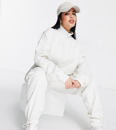 Свитшот в стиле oversized кремового цвета с короткой молнией (от комплекта) Public Desire Curve-Белый
