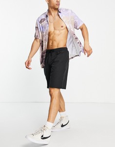 Черные удлиненные шорты для плавания ASOS DESIGN-Черный цвет