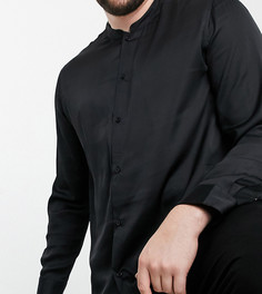 Черная атласная рубашка классического кроя ASOS DESIGN Plus-Черный