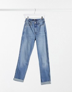 Голубые джинсы в винтажном стиле Hollister-Темно-синий
