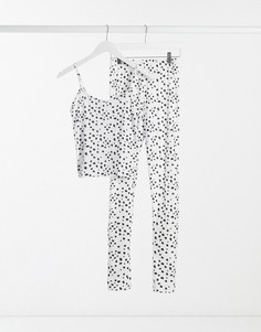 Пижама в размытый горошек из футболки и шортов In The Style x Jac Jossa-Мульти