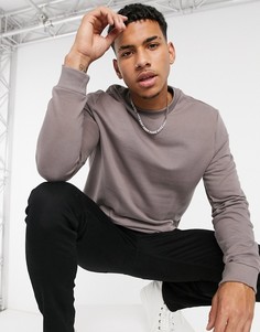 Коричневый свитшот из органического хлопка ASOS DESIGN