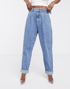 Голубые суженные книзу джинсы бойфренда ASOS DESIGN-Синий
