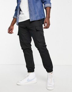 Черные облегающие брюки карго Topman-Черный цвет