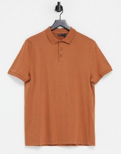 Светло-коричневое поло из органического хлопка ASOS DESIGN-Коричневый цвет