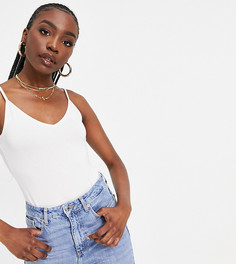 Белый топ на бретелях с V-образным вырезом ASOS DESIGN Tall