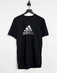 Черная футболка с градиентным логотипом adidas Training-Черный цвет
