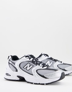 Бело-черные кроссовки New Balance 530-Белый