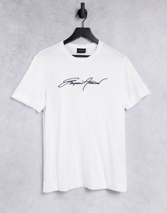 Белая футболка с логотипом Emporio Armani-Белый