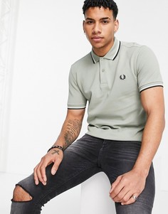 Серое поло с двойным кантом Fred Perry-Серый
