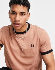 Светло-бежевая футболка Fred Perry Ringer-Нейтральный