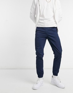 Темно-синие брюки с манжетами и шнурком Only & Sons-Темно-синий