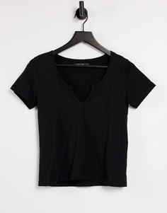 Черная футболка с V-образным вырезом Threadbare Kia-Черный цвет