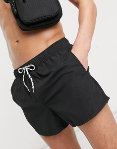 Короткие черные шорты для плавания ASOS DESIGN-Черный цвет