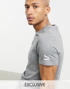 Серая футболка с маленьким логотипом Puma-Серый