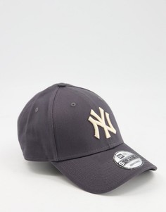 Темно-серая бейсболка с логотипом команды "NY Yankees" New Era 9FORTY-Темно-синий