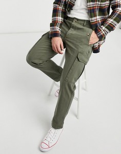 Брюки карго с широкими штанинами цвета хаки Topman-Зеленый