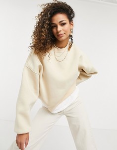 Оversized-свитшот песочного цвета в крупный рубчик ASOS DESIGN-Бежевый