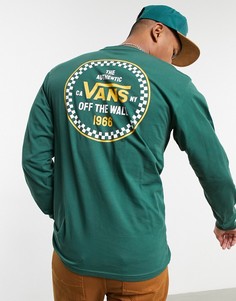 Зеленый лонгслив Vans Checker 66-Зеленый цвет