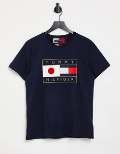 Футболка с изображением флага Японии Tommy Hilfiger-Темно-синий