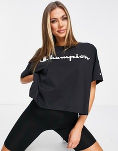 Черный свободный кроп-топ Champion-Черный цвет