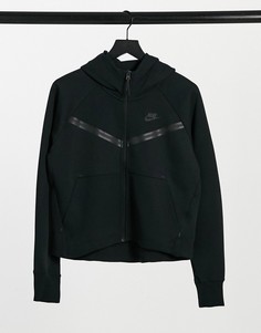 Флисовый худи черного цвета на молнии Nike Tech-Черный цвет