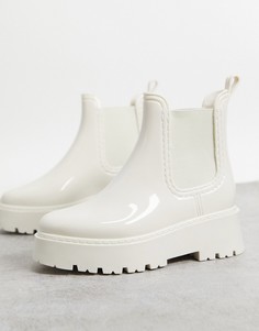 Светло-бежевые резиновые ботинки челси на массивной подошве ASOS DESIGN-Нейтральный