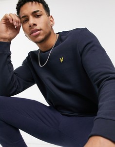 Темно-синий свитшот с круглым вырезом и вставкой из ткани рипстоп Lyle & Scott
