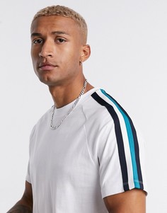 Белая футболка с полосками по бокам Celio-Белый