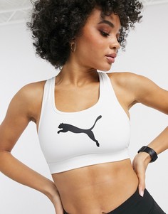 Белый спортивный бюстгальтер со средней степенью поддержки PUMA 4 Keeps
