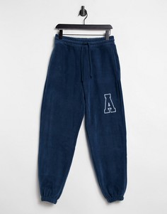 Свободные темно-синие флисовые джоггеры от комплекта ASOS Actual-Темно-синий