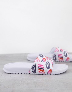 Белые шлепанцы Nike Benassi-Белый