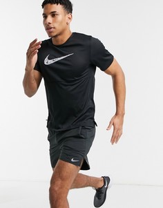 Черная дышащая футболка для бега Nike Running Wild-Черный цвет