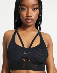 Черный спортивный бюстгальтер с легкой степенью поддержки Nike Training Ultrabreathe Indy-Черный цвет