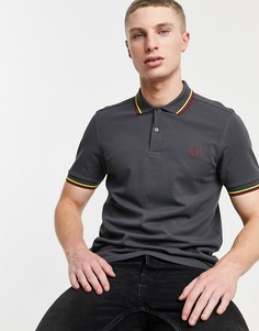 Серое поло с двойным кантом Fred Perry-Серый