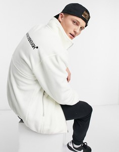 Светло-бежевая флисовая куртка на сквозной молнии Topman-Серо-бежевый