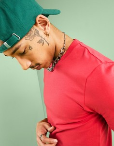Красная облегающая футболка из органического хлопка ASOS DESIGN-Красный