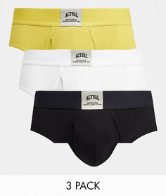 Набор из 3 трусов в рубчик ASOS DESIGN-Многоцветный