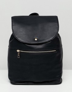 Мягкий рюкзак черного цвета с молнией ASOS DESIGN-Черный цвет