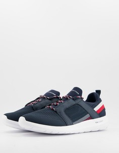 Темно-синие кроссовки из различных технических материалов Tommy Hilfiger-Темно-синий