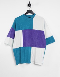 Выбеленная oversized-рубашка в стиле колор блок ASOS DESIGN-Многоцветный