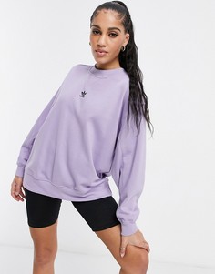 Фиолетовый свитшот с логотипом adidas Originals Trefoil Essentials-Фиолетовый цвет