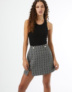 Серая юбка из букле от комплекта Miss Selfridge-Черный цвет