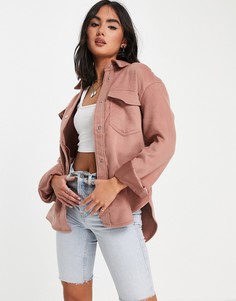Розовый шерстяной шакет Abercrombie & Fitch-Розовый цвет