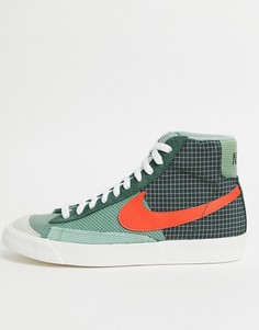 Зеленые кроссовки с накладками Nike Blazer Mid 77-Зеленый цвет