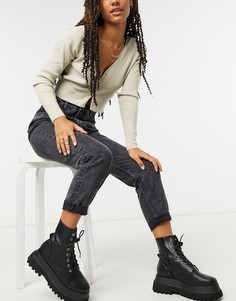Черные выбеленные джинсы в винтажном стиле из органического хлопка Bershka-Черный