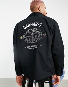 Черная куртка с вышитой картой Carhartt WIP-Черный цвет